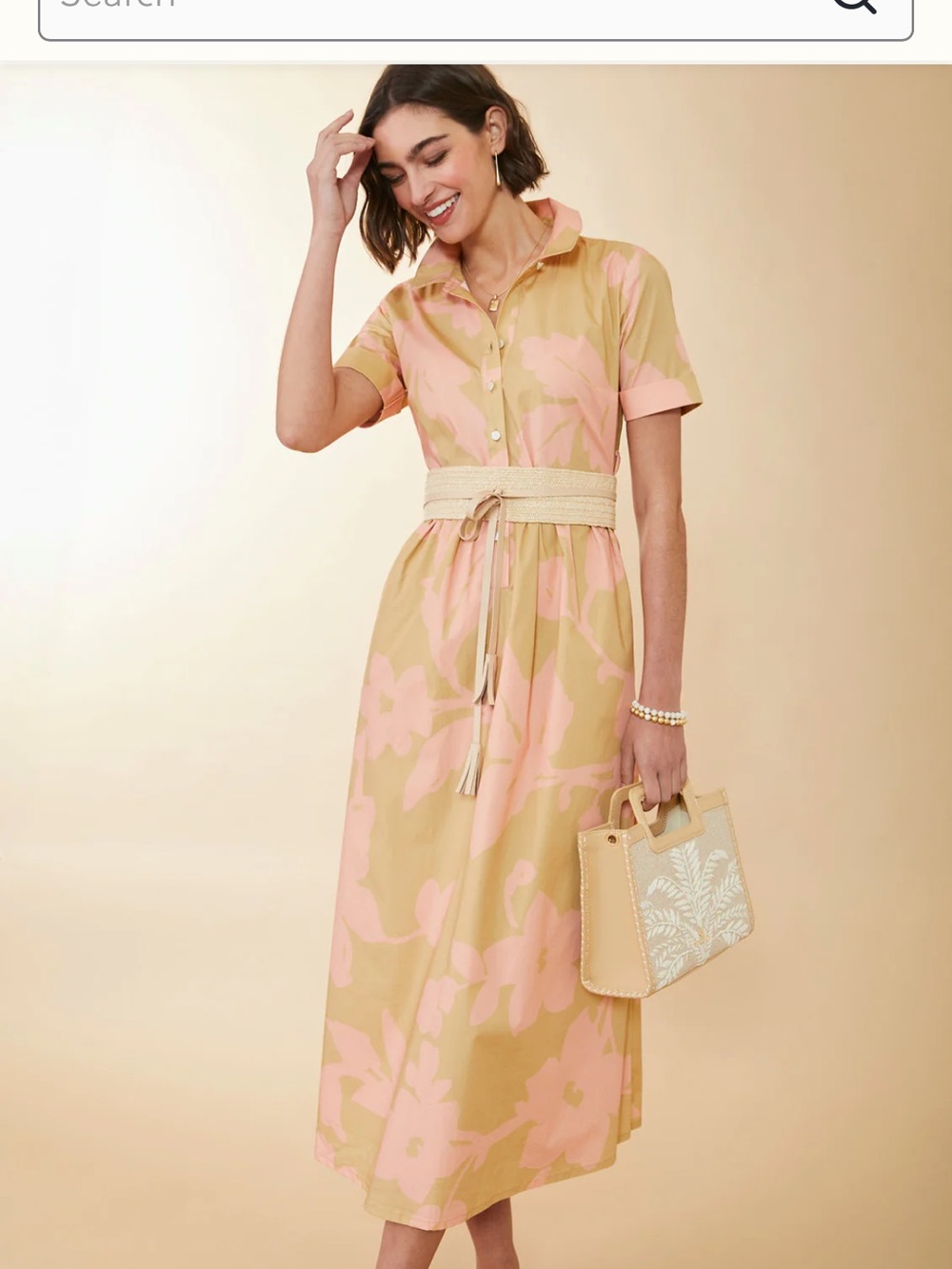 Spartina 459 NWT Maryam Midi Dress in Clara Blooms Pink - Picture 6 of 9